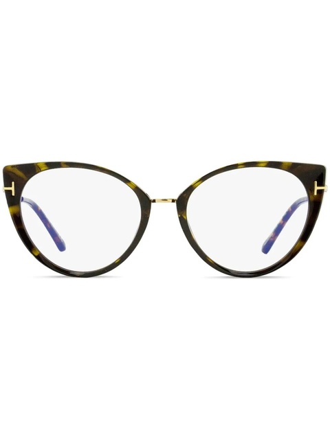 TOM FORD Eyewear Blue Block cat-eye frame glasses - Brown - zdjęcie produktu nr 1