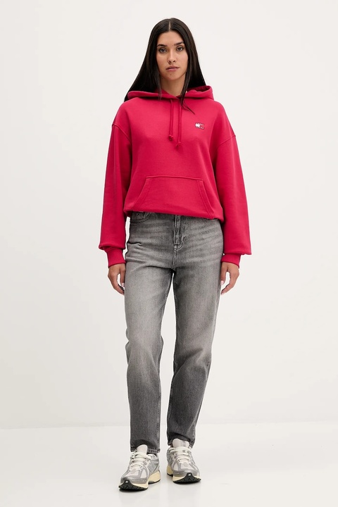 Tommy Jeans bluza bawełniana damska kolor różowy z kapturem DW0DW19414 - zdjęcie produktu nr 2