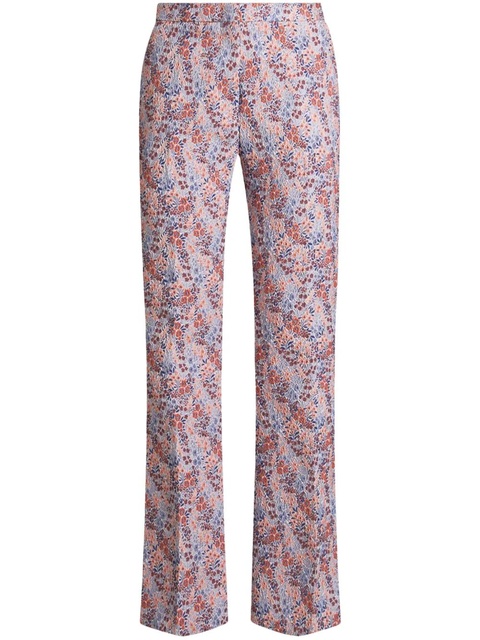 ETRO floral-jacquard trousers - Blue - zdjęcie produktu nr 1