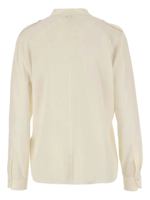 Chloé mandarin-collar silk shirt - Neutrals - zdjęcie produktu nr 2