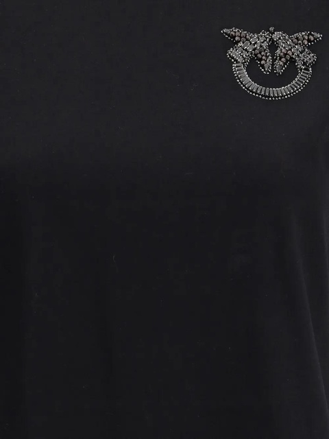 PINKO crystal-embellishment logo T-shirt - Black - zdjęcie produktu nr 2