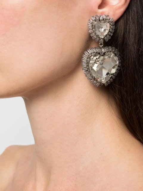 Alessandra Rich crystal-embellished earrings - Silver - zdjęcie produktu nr 2