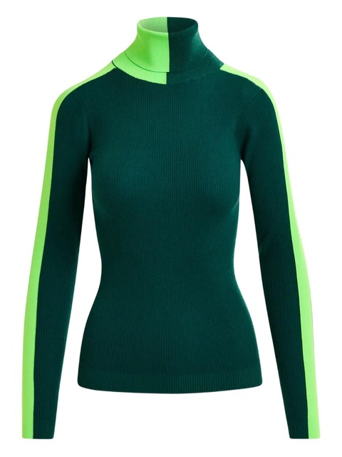 Essentiel Antwerp stripe-detail turtleneck sweater - Green - zdjęcie produktu nr 1