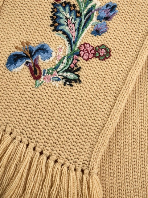 ETRO paisley-embroidered fringed scarf - Yellow - zdjęcie produktu nr 2