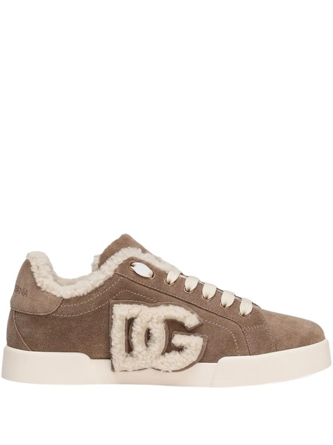 Dolce & Gabbana Portofino suede sneakers - Neutrals - zdjęcie produktu nr 1