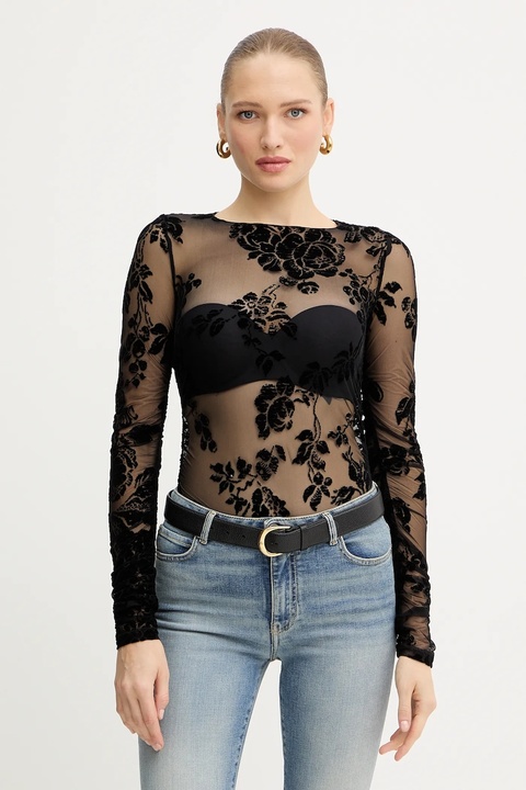 Pinko bluzka damska kolor czarny w kwiaty 105601 A2QD - zdjęcie produktu nr 1
