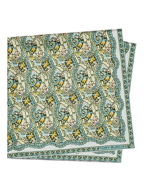 Tory Burch Dream paisley-pattern square scarf - Green - zdjęcie produktu nr 1