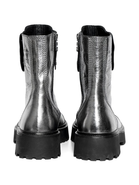 Zadig&Voltaire Joe Fast metallic-effect leather combat boots - Grey - zdjęcie produktu nr 2