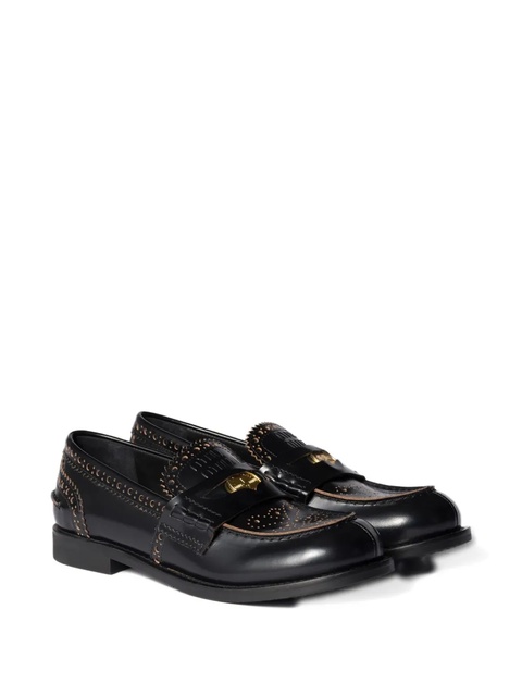 Miu Miu perforated coin-detail loafers - Black - zdjęcie produktu nr 2