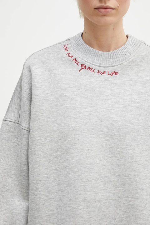 Fiorucci bluza Neoprene Embroidered Neck Relaxed Fit kolor szary melanżowa U02SPSCR188NE01GY01 - zdjęcie produktu nr 2