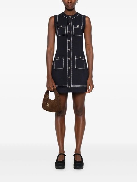 Maje contrast-stitch mini dress - Blue - zdjęcie produktu nr 2