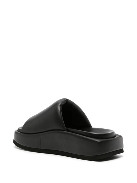 The Attico Mia platform leather slides - Black - zdjęcie produktu nr 2