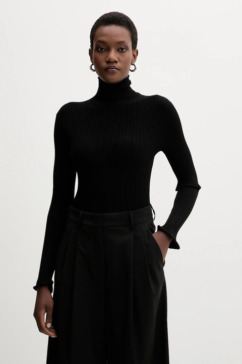 Marella sweter damski kolor czarny lekki z golfem 2523366092200 - zdjęcie produktu nr 1