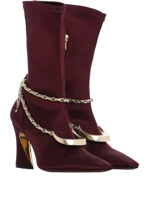 ZIMMERMANN 85mm chain-detail ankle boots - Red - zdjęcie produktu nr 1