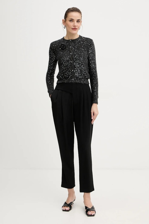 Fracomina spodnie damskie kolor czarny fason cygaretki high waist FJ25WV4004W42901 - zdjęcie produktu nr 2