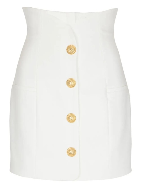 Balmain decorative-button mini skirt - White - zdjęcie produktu nr 1