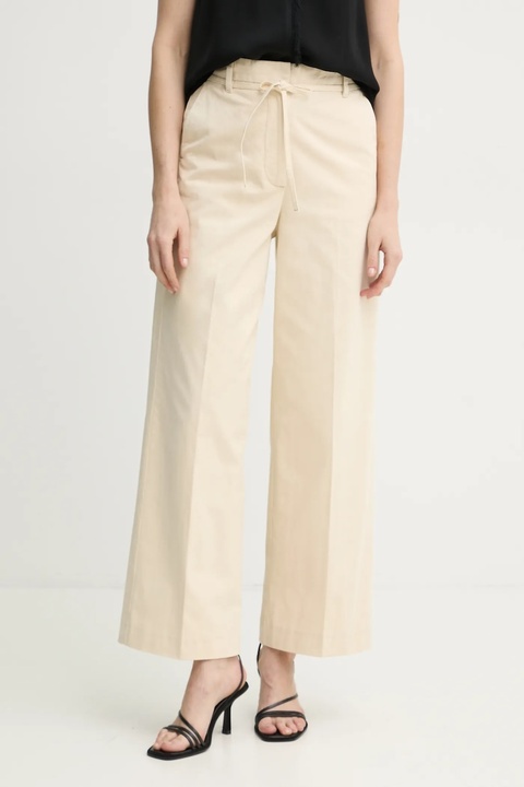 Day Birger et Mikkelsen spodnie bawełniane Jade kolor beżowy szerokie high waist DAY65243696 - zdjęcie produktu nr 1