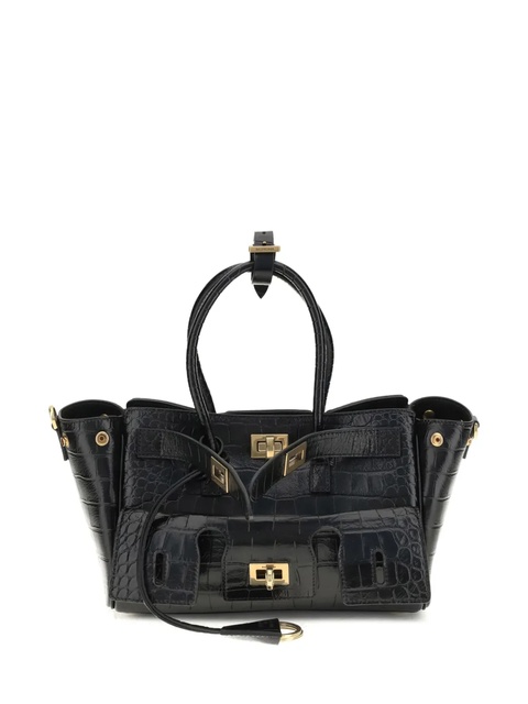 Balenciaga crocodile-effect top-handle shoulder bag - Black - zdjęcie produktu nr 1