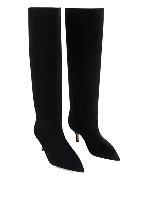 Casadei pointed flat knee-high boots - Black - zdjęcie produktu nr 2