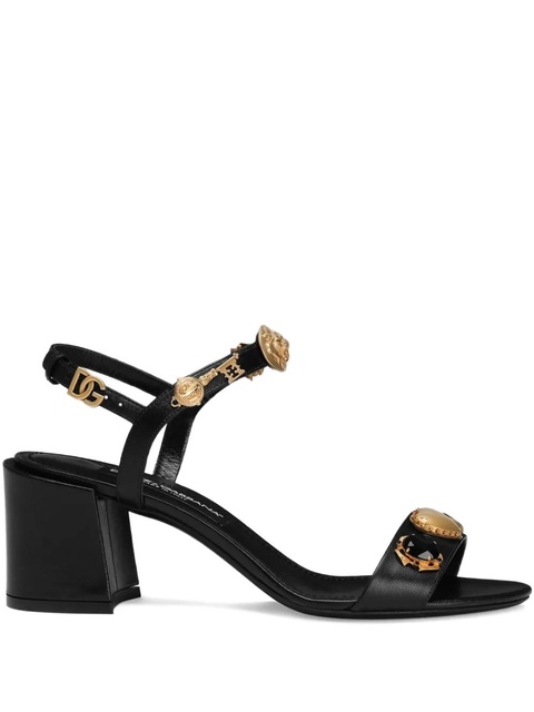 Dolce & Gabbana 60mm block-heel embellished sandals - Black - zdjęcie produktu nr 1