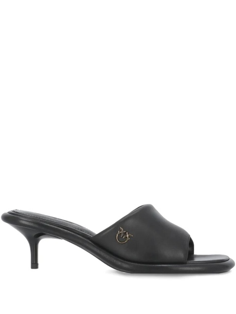 PINKO 60mm logo-plaque square-toe heeled sandals - Black - zdjęcie produktu nr 1