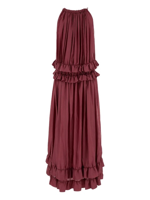 Chloé ruffled-trims midi dress - Red - zdjęcie produktu nr 2