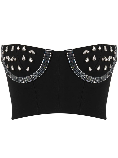 AREA crystal-embellished bustier top - Black - zdjęcie produktu nr 1
