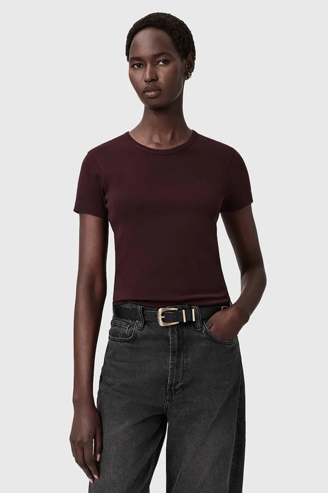 AllSaints t-shirt bawełniany damski kolor czerwony W285JC - zdjęcie produktu nr 1