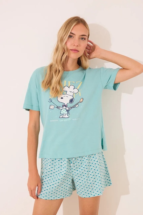 women'secret piżama damska kolor turkusowy 3132115 - zdjęcie produktu nr 1