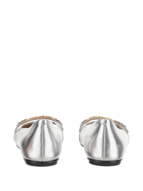 PINKO chain-embellished ballet flats - Grey - zdjęcie produktu nr 2