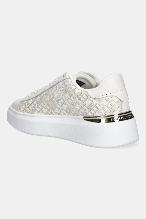 Tommy Hilfiger sneakersy skórzane TH MONOGRAM PLATFORM SNK damskie kolor beżowy FW0FW09155 - zdjęcie produktu nr 2