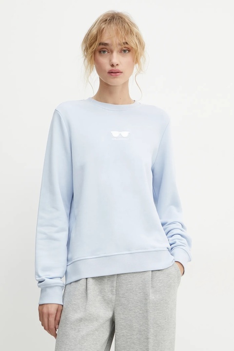 Karl Lagerfeld bluza bawełniana damska kolor niebieski z aplikacją A1W20009 - zdjęcie produktu nr 1