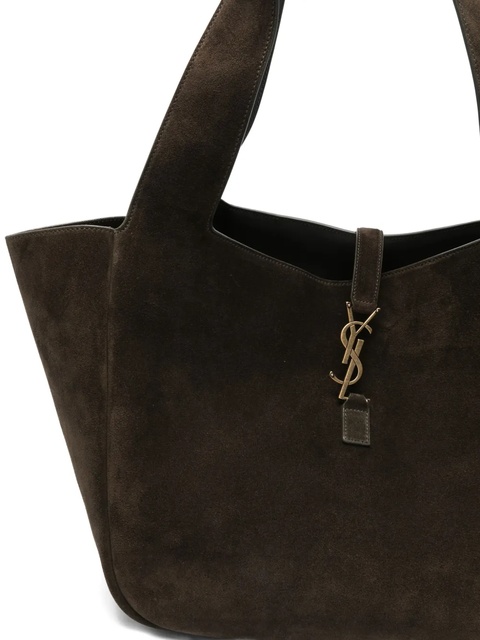 Saint Laurent Le 5 à 7 Bea suede logo-plaque tote bag - Brown - zdjęcie produktu nr 2