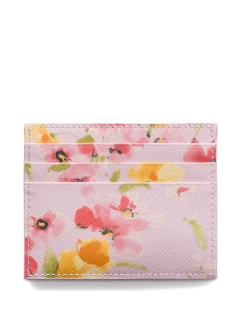 Prada floral-print cardholder - Pink - zdjęcie produktu nr 1