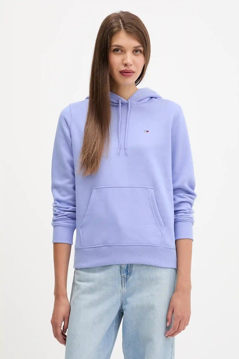 Tommy Jeans bluza damska kolor zielony z kapturem gładka DW0DW19958 - zdjęcie produktu nr 1
