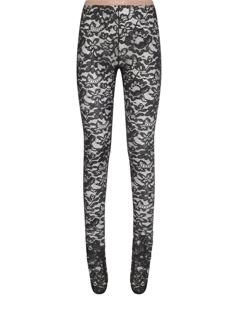 Valentino Garavani rebrodé lace tights - Black - zdjęcie produktu nr 1