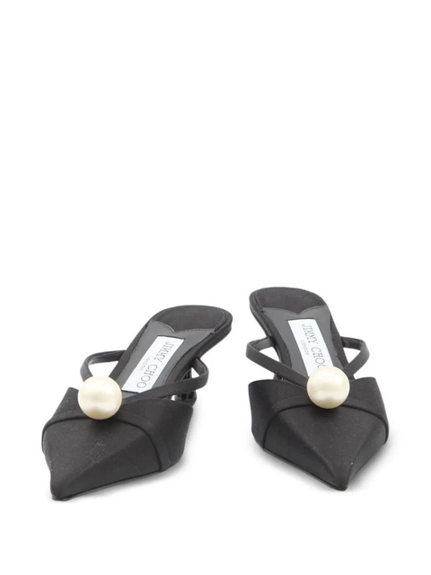 Jimmy Choo 50mm Sana pearl-embellished mules - Black - zdjęcie produktu nr 2