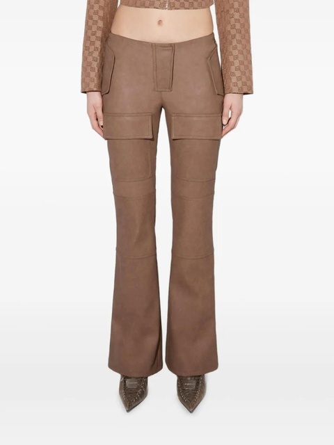 MISBHV faux-leather bootcut moto trousers - Brown - zdjęcie produktu nr 1