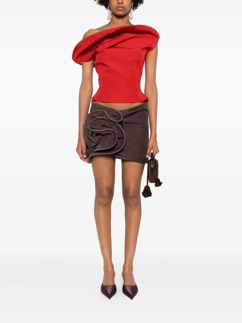 Magda Butrym floral-appliqué mini skirt - Brown - zdjęcie produktu nr 1