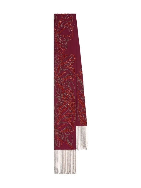 DRIES VAN NOTEN embroidered fringed silk scarf - zdjęcie produktu nr 1