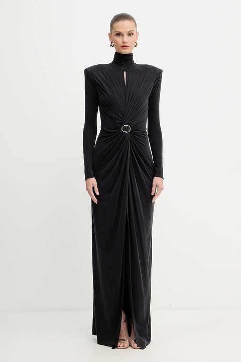 Elisabetta Franchi sukienka kolor czarny maxi prosta ABR0656E2 - zdjęcie produktu nr 2