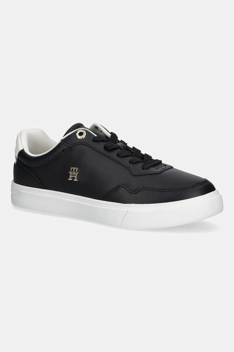 Tommy Hilfiger sneakersy skórzane ESSENTIAL ELEVATED COURT SNEAKER damskie kolor czarny FW0FW08680 - zdjęcie produktu nr 1