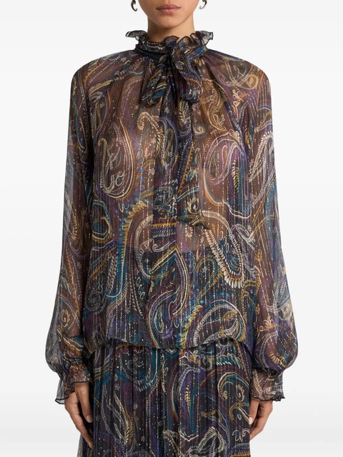 ETRO paisley silk blouse - Purple - zdjęcie produktu nr 1
