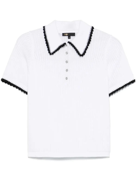 Maje knitted polo top - White - zdjęcie produktu nr 1
