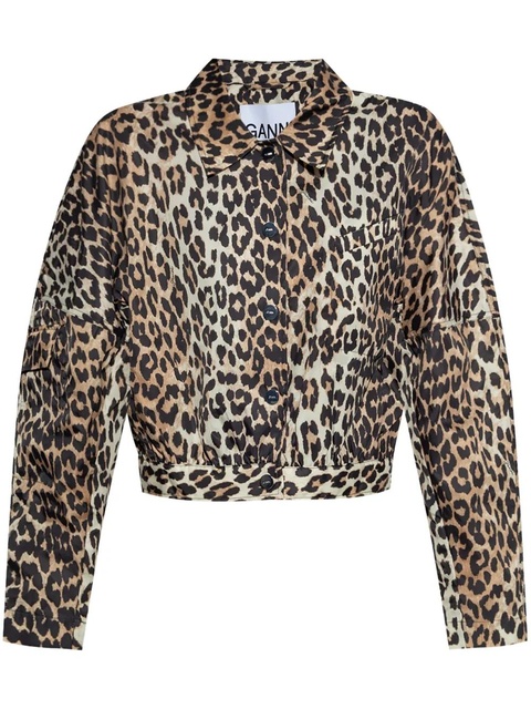 GANNI leopard-print jacket - Neutrals - zdjęcie produktu nr 1