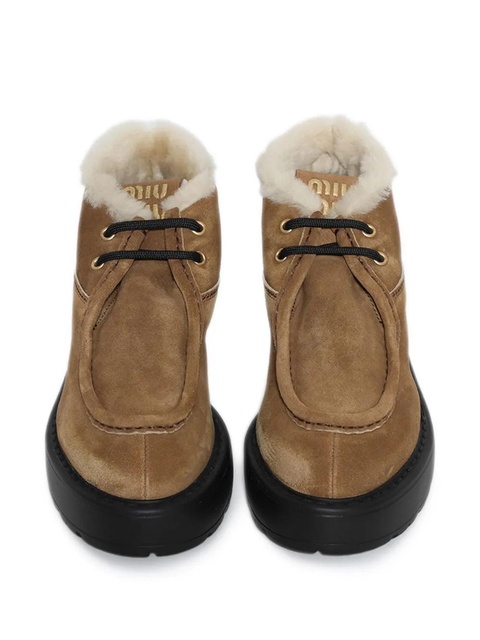 Miu Miu suede lace-up boots - Brown - zdjęcie produktu nr 2