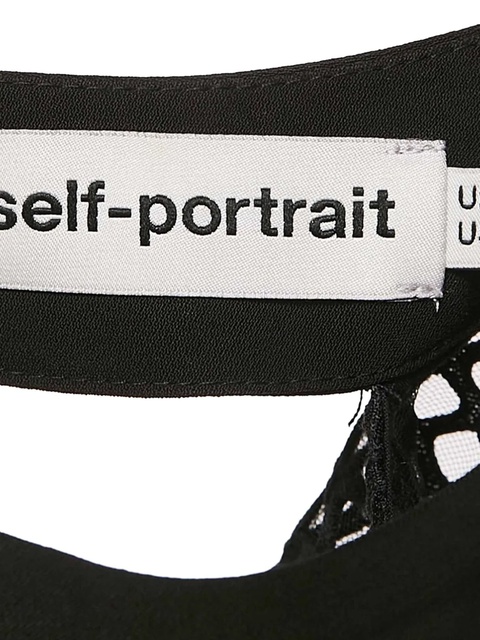 Self-Portrait cut-out mesh long-sleeve T-shirt - Black - zdjęcie produktu nr 2