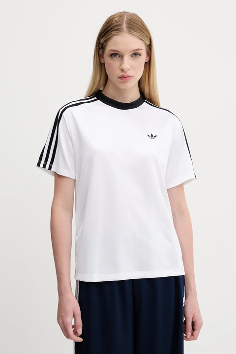 adidas Originals t-shirt Jacquard Tee damski kolor biały JV9647 - zdjęcie produktu nr 1