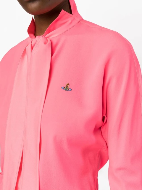 Vivienne Westwood logo-embroidered tie-fastening shirt - Pink - zdjęcie produktu nr 2