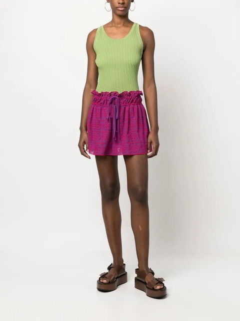 GANNI broderie anglaise organic cotton miniskirt - Pink - zdjęcie produktu nr 1